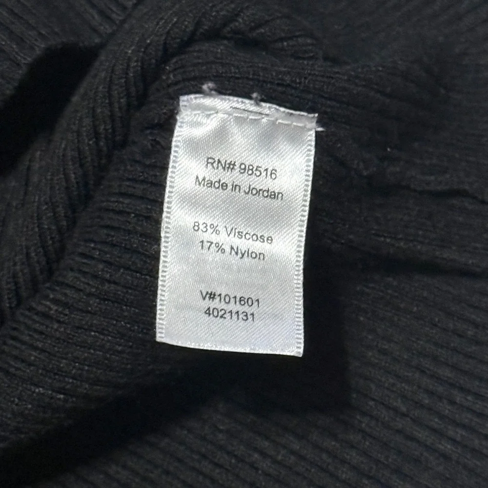 Coldwater Creek Black‎ Ribbed Turtleneck Long Sleeve Top Women's Size Large